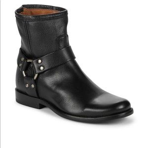 Frye back zip leather booties